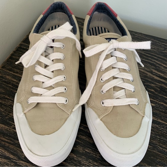 Sperry Other - Sperry ⛵️ Top Sider Marine Lace Up Boat Shoes 12M Tan Navy Maroon